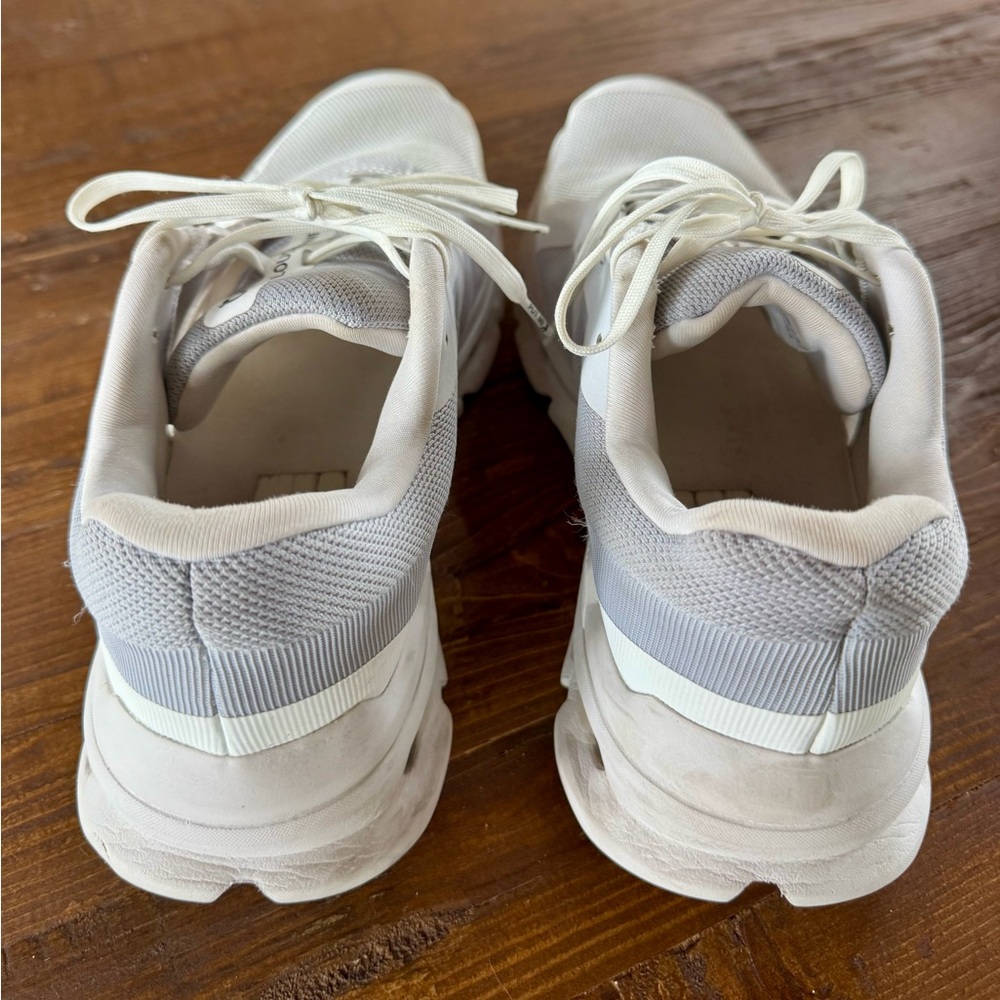 On Running Women's White and Light Gray Cloudstyle Athletic Sneakers - Picture 4 of 6